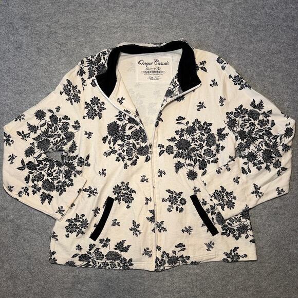 Onque Casuals Jackets & Blazers - Onque Casuals Women's XL Floral Patterned Cotton Jacket